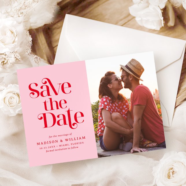 Retro Vintage Wedding Save The Date Photo Invitation (Creator Uploaded)