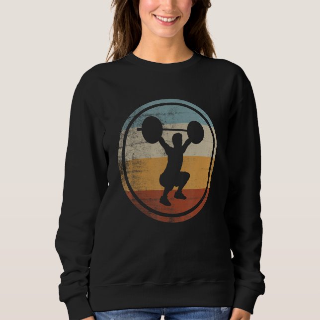 Retro Vintage Weightlifter Weightlifting Powerlift Sweatshirt (Front)