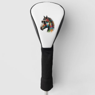Retro Vintage Western Colorful Horse Golf Head Cover