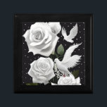 Retro Vintage White Roses Wedding Doves Gift Box<br><div class="desc">Retro Vintage White Roses Wedding Doves</div>
