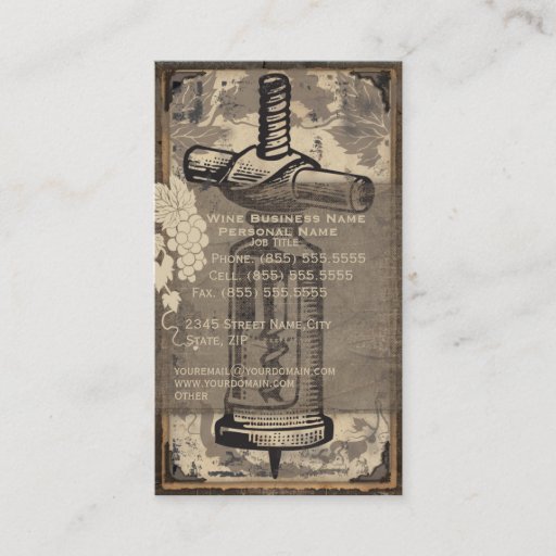 Customizable Retro Vintage Wine Business Business Card
