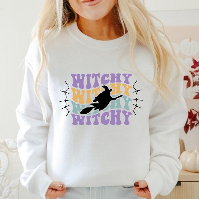 Retro Vintage Witchy Witch Halloween Sweatshirt  (Creator Uploaded)