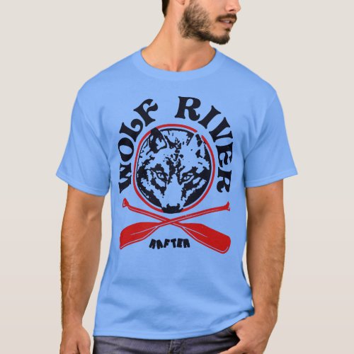 Retro Vintage Wolf River Rafting 1  T_Shirt