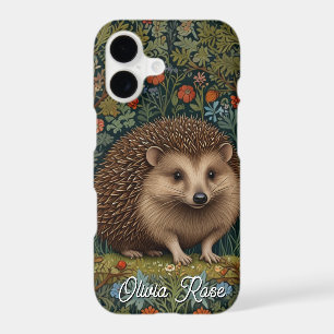 Retro vintage woodland hedgehog woodland botanical iPhone 17 case