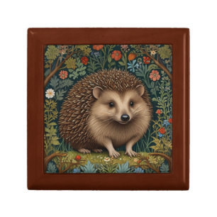Retro vintage woodland hedgehog woodland botanical gift box