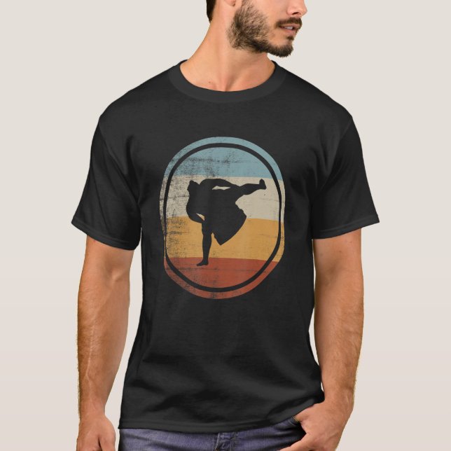 Retro Vintage Wrestler Sumo Wrestling T-Shirt (Front)