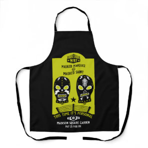 Retro Vintage Wrestling Poster Apron