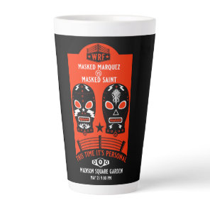 Retro Vintage Wrestling Poster Latte Mug