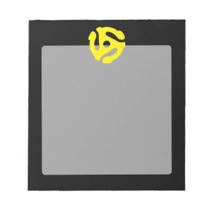 Retro Vintage Yellow 45 spacer DJ Notepad