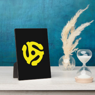 Retro Vintage Yellow 45 spacer DJ Plaque