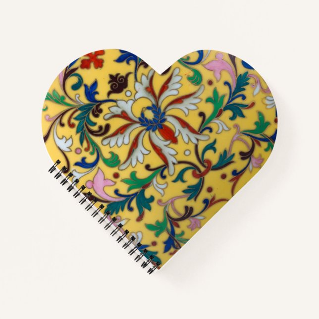 Retro Vintage Yellow Floral Botanical Notebook (Front)