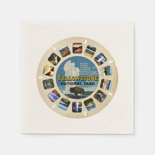 Retro Vintage Yellowstone National Park Souvenir Napkins