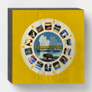 RETRO VINTAGE YELLOWSTONE NATIONAL PARK SOUVENIR WOODEN BOX SIGN