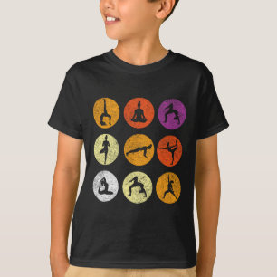 Retro Vintage Yoga Lover Gift With Yoga Poses T-Shirt