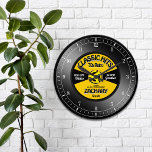 Retro Vinyl 45 Record Personalized Wall Clock<br><div class="desc">Fun,  personalized retro music fan custom wall clock! Except the numbers,  all of the text on this design is in a template form.  Change all the text or leave some as is,  for the perfect personalized,  retro 45 vinyl record music lover gift!</div>