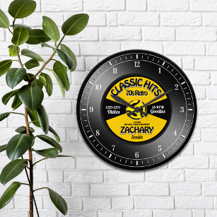Retro Vinyl 45 Record Personalized Wall Clock
