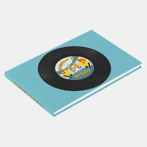 Retro Vinyl 50th Birthday Party Guest Book