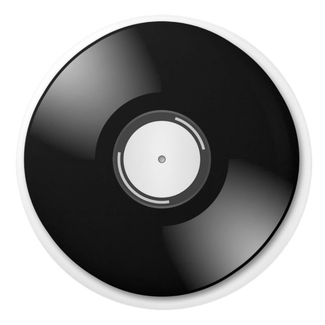 Retro Vinyl Album Record fun 80's themed Ceramic Knob (Front)