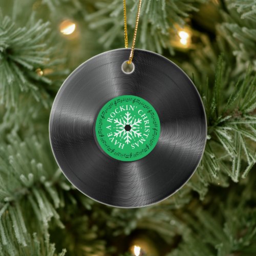 Retro Vinyl Album Vintage Record Christmas Ceramic Ornament