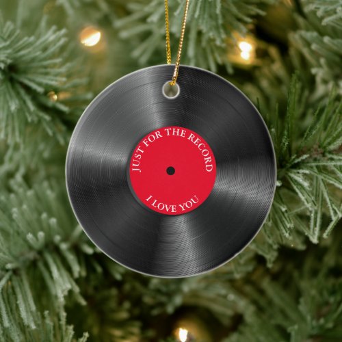 Retro Vinyl Album Vintage Record Christmas Ceramic Ornament