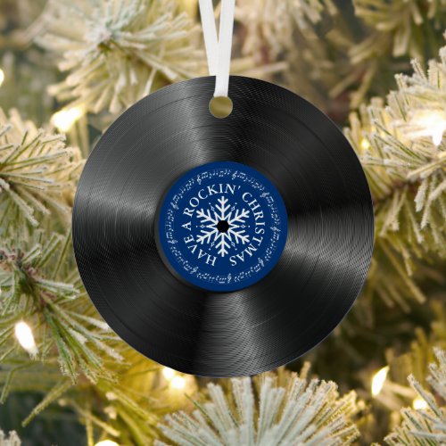 Retro Vinyl Album Vintage Record Christmas  Metal Ornament