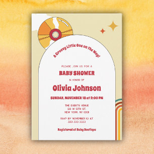 Retro Vinyl Gender Neutral Baby Shower Invitation
