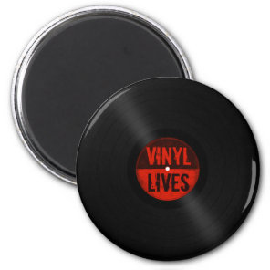 Retro Vinyl Lives Magnet