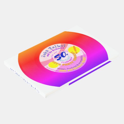 Retro Vinyl Record 45 RPM Rainbow 50th Birthday GB Guest Book