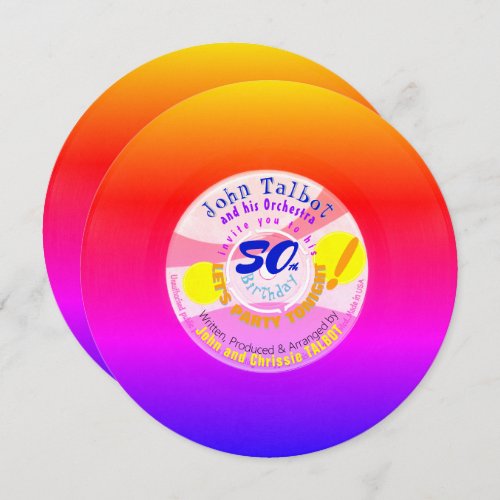 Retro Vinyl Record 45 RPM Rainbow 50th Birthday IC Announcement
