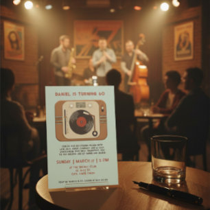 Retro Vinyl Record 60th Birthday Invitation