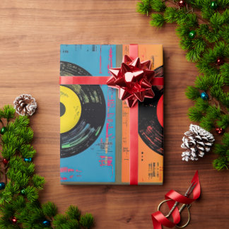 Retro Vinyl Record Album 60s 70s Wrapping Paper