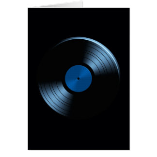 Retro Vinyl Record Album in Blue Cards