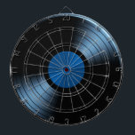 Retro Vinyl Record Album in Blue Dartboard<br><div class="desc">This is an awesome retro vinyl record album I designed. It brings us back to the days where we listened to scratchy record albums on our stereos. 
This would make a great gift for anyone,  for any occasion like a birthday,  hoilday,  anniversary,  wedding,  whatever special event you are having.</div>