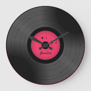Retro Vinyl Record All Colors Personalized Clock
