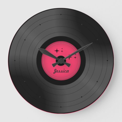Retro Vinyl Record All Colors Personalized Clock