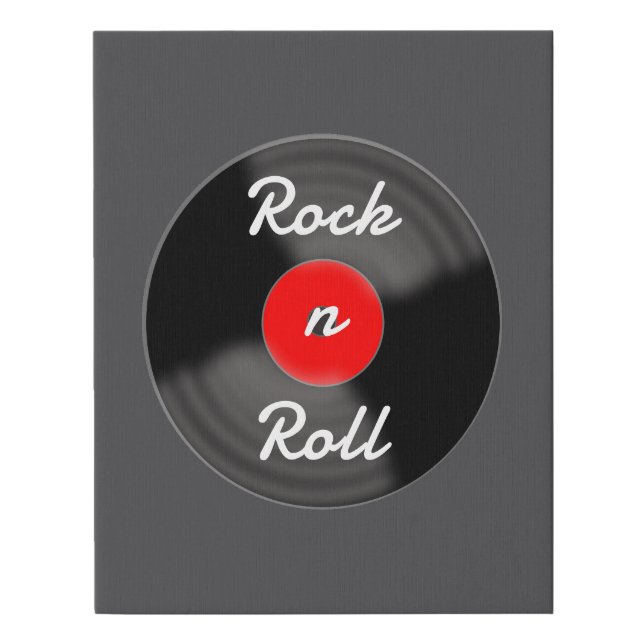 Retro Vinyl Record Art Faux Canvas Print (Front)