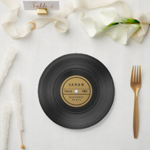 Retro Vinyl Record Birthday  Paper Plates