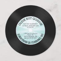 Retro Vinyl Record Birthday Party Invitation