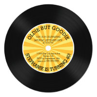 Retro Vinyl Record Birthday Party Invitation