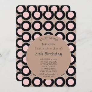 Retro Vinyl Record Birthday Party Invitation