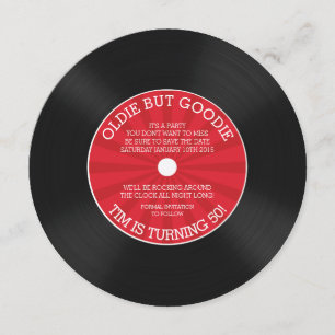 Retro Vinyl Record Birthday Party Invitation