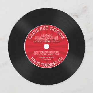 Retro Vinyl Record Birthday Party Invitation