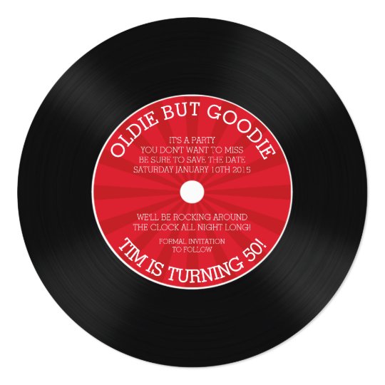 Retro Vinyl Record Birthday Party Invitation Zazzle Com