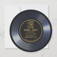 Retro Vinyl Record Black Wedding Save The Date Inv Invitation at Zazzle