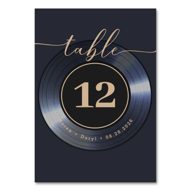 Album Table Numbers Retro Vinyl Record Black Wedding Table Number | Zazzle