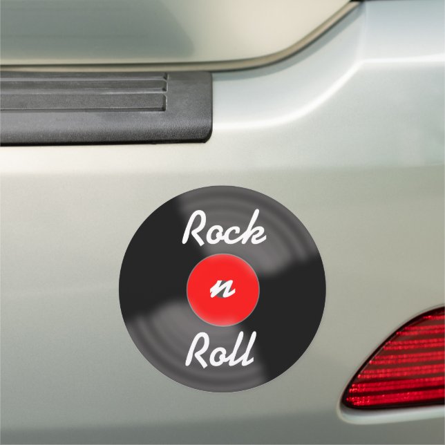 Retro Vinyl Record Car Magnet Gift (In Situ)