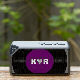 Retro Vinyl Record Couple's Initials Personalized Bluetooth Speaker