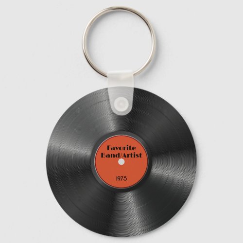 Retro Vinyl Record Custom Favorite Band Artist Keychain