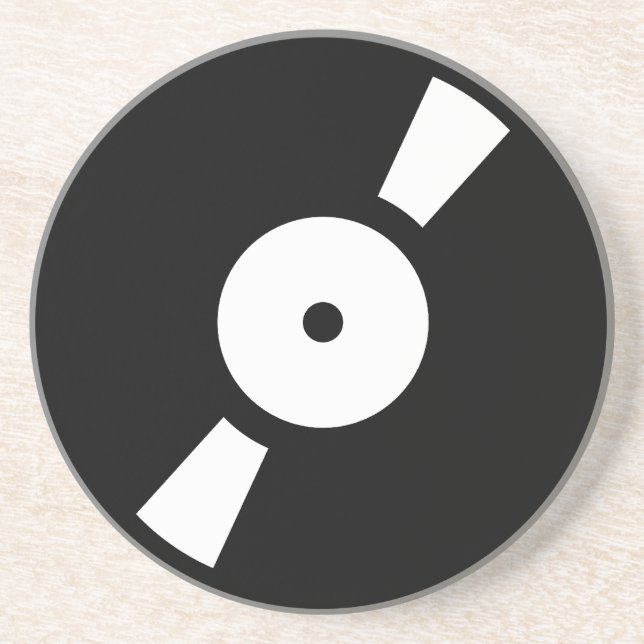 retro vinyl record drink coaster (Front)