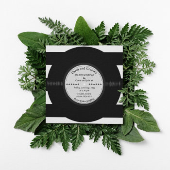 Retro Vinyl Record Elegant Chic Wedding Invitation by riverme at Zazzle